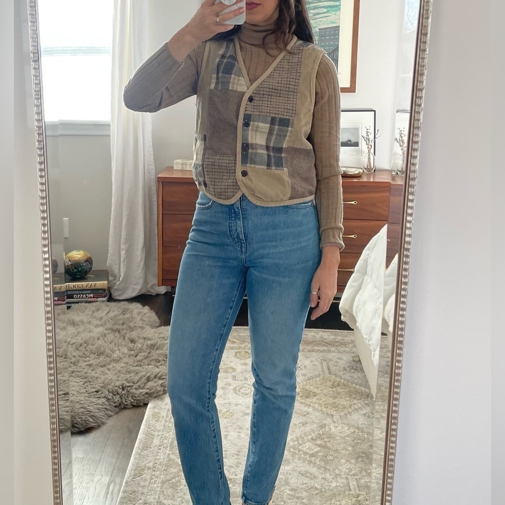Vintage Wool and Corduroy Patchwork Vest - Picture 4 of 13